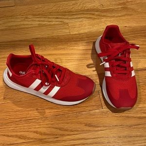 BRAND NEW red suede adidas sneakers